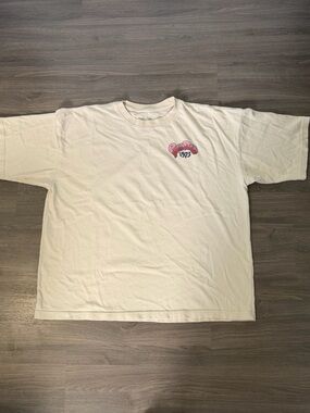 Pink Floyd 1973 Cream Tee with Spellout Graphic Logo Dark Side of the Moon